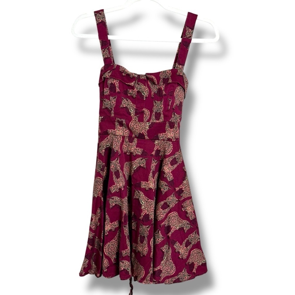 Dolls & Dames Fox A Line Mini Dress Size Medium Pin Up Retro Rockabilly